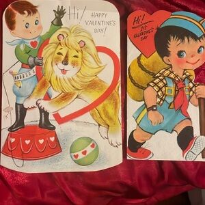 Vintage Valentine Greeting Card Boy Kite Heart Valentine's Day Ephemera